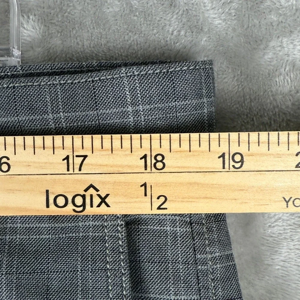 Banana Republic Straight‎ Fit Plaid Dress Pants Mens 35x30 Gray Casual Office